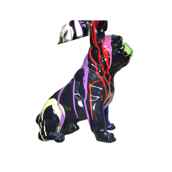 France bulldog hond wit of zwart zit multicolor polyester résine 80 cm