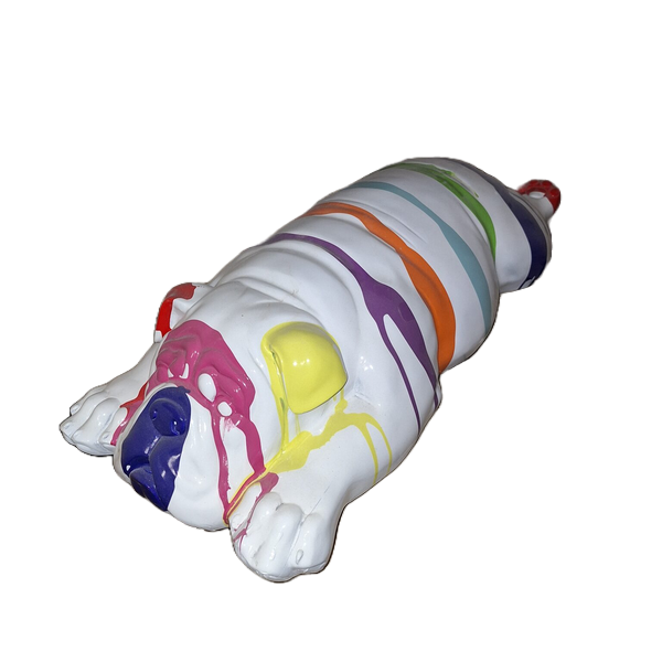Ligende hond wit multicolor 100 cm