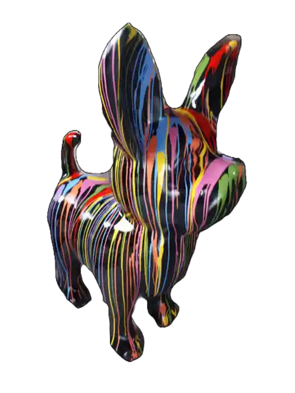 Hond chiwa wa polyester résine zwart multicolor drop 90 cm