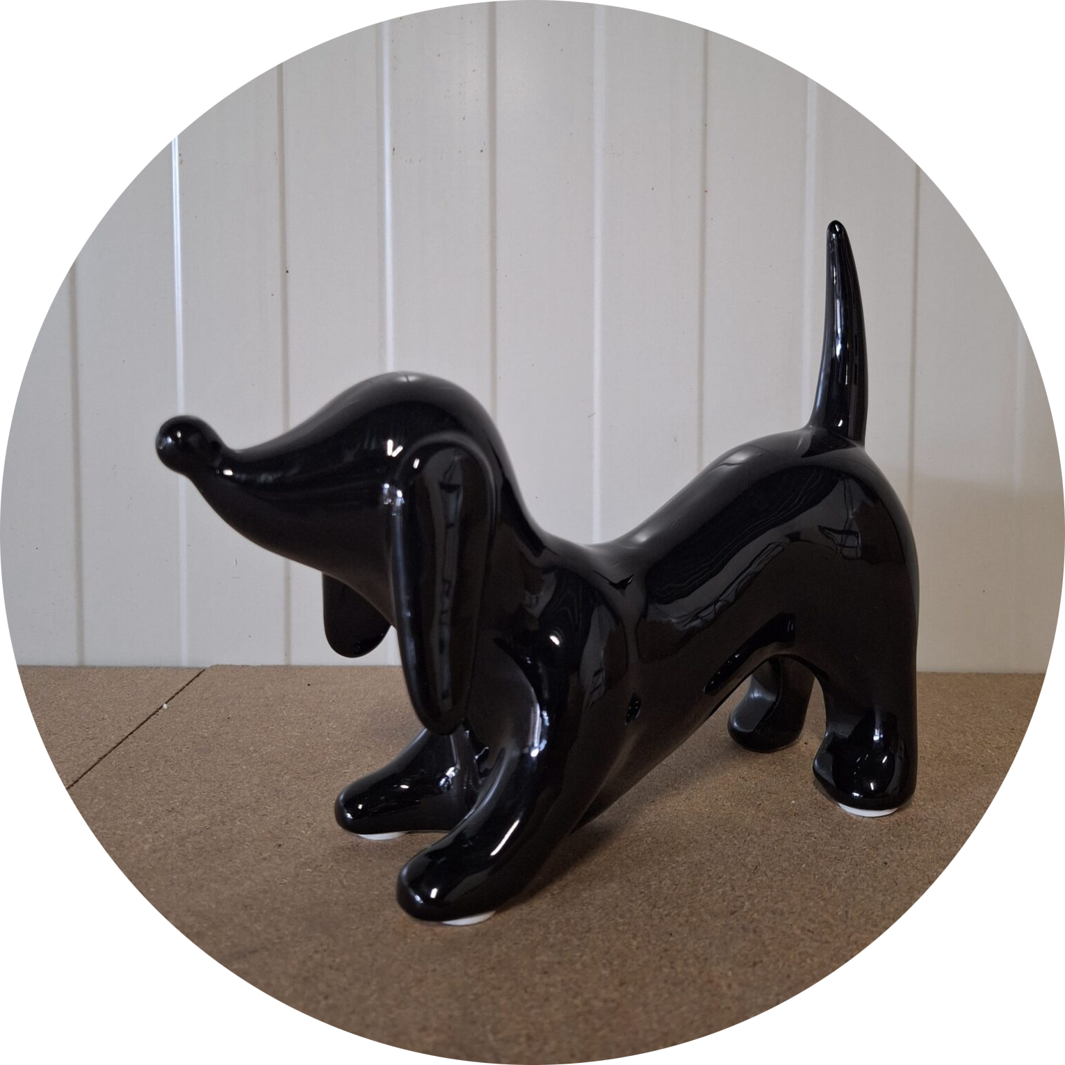 723020. Flapy tekkel  hondje wit of zwart 20 cm verp 12
