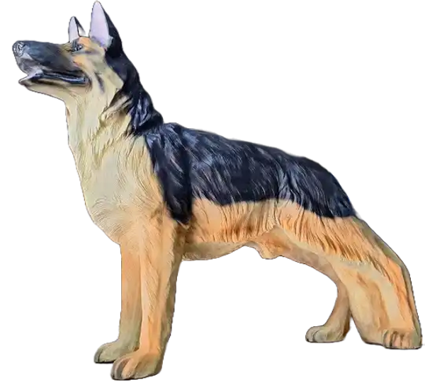 DHC19 Duitse herder hond staand polyester résine 95 x 120CM