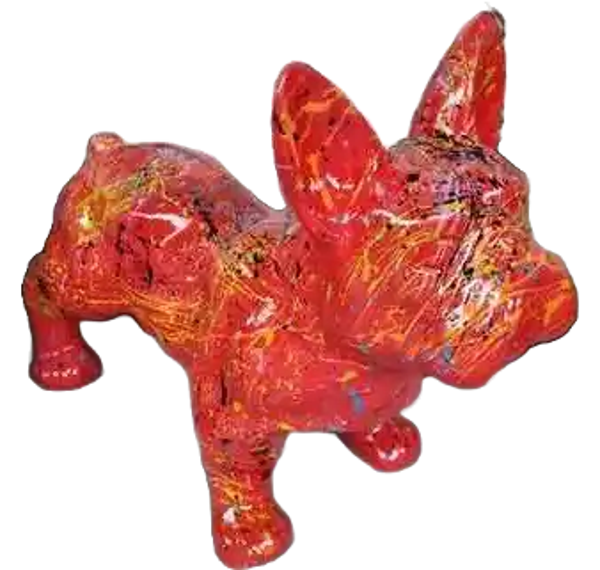 France buldog hond staand multicolor splash 30 x 40 cm