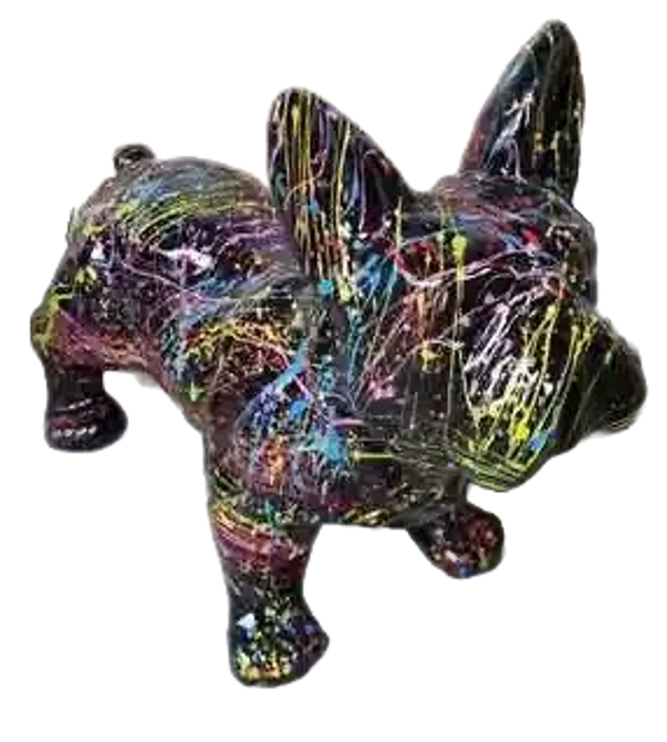 France buldog hond staand multicolor Splash 30 x 40 cm