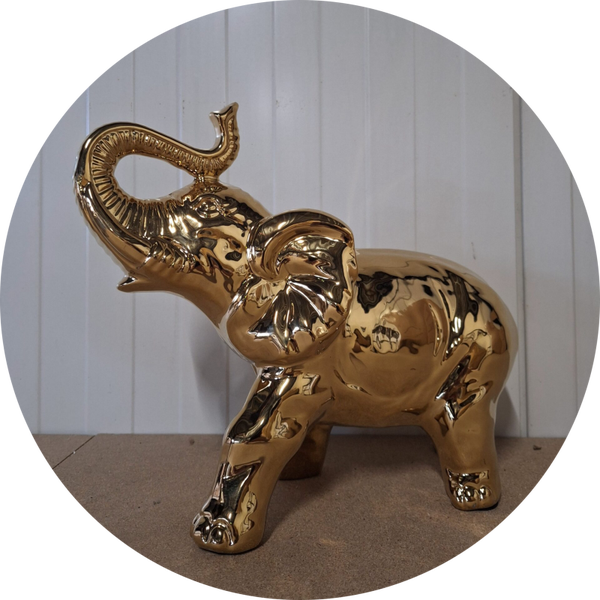 Olifant lopend chroom diverse kleur 40 cm verp 4