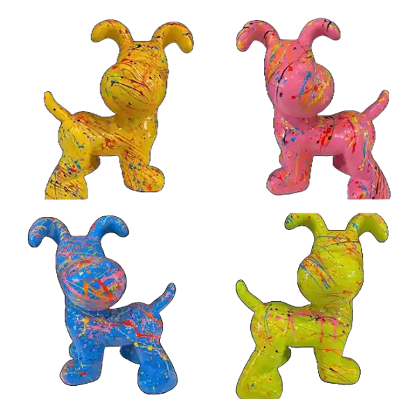 ART pop Cartoon Flappy  hondje polyester multicolor splash  20 cm