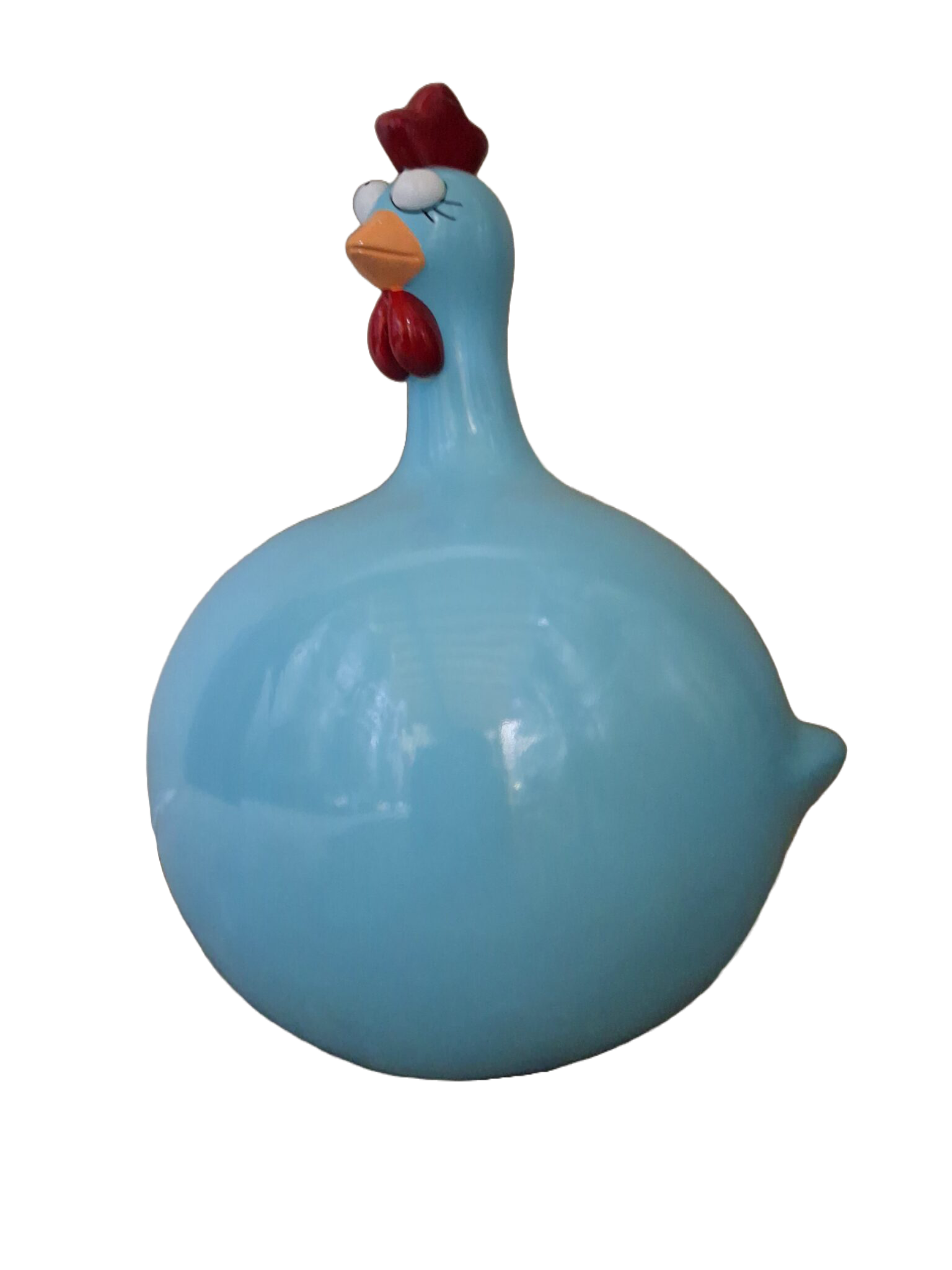Funny kip dik glad licht blauw 58 cm