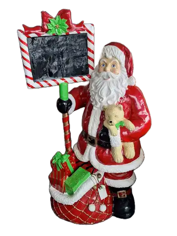 KERSTMAN MET ZAK EN SCHRIJFBORD 145 CM