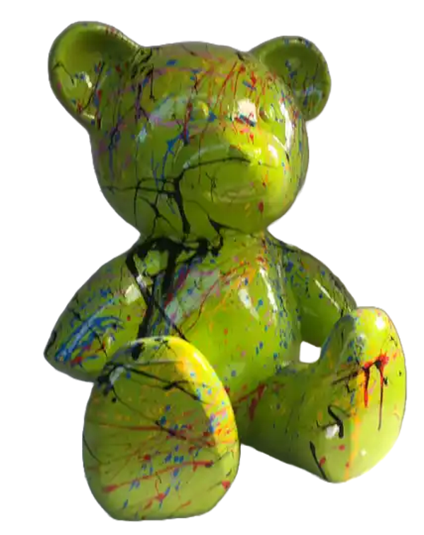 ART pop beer zit  polyester groen multicolor splash 30 cm