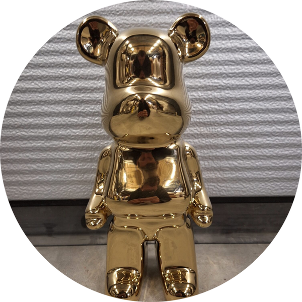 Beer Mick staand goud of zilver chroom 50 cm verp 3