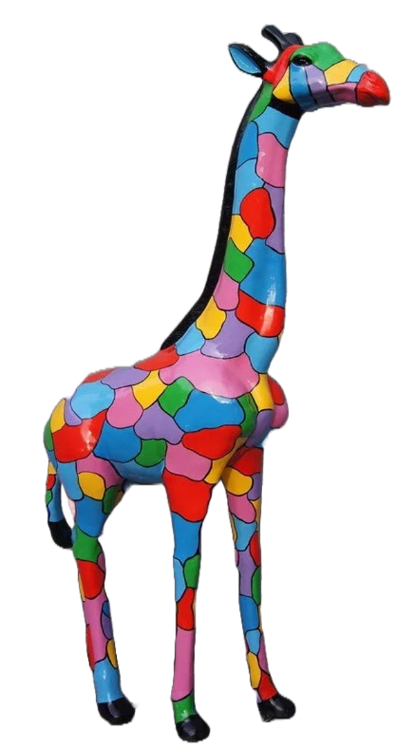 ART pop giraffe G6 multicolore smartie  polyester résine 220 cm