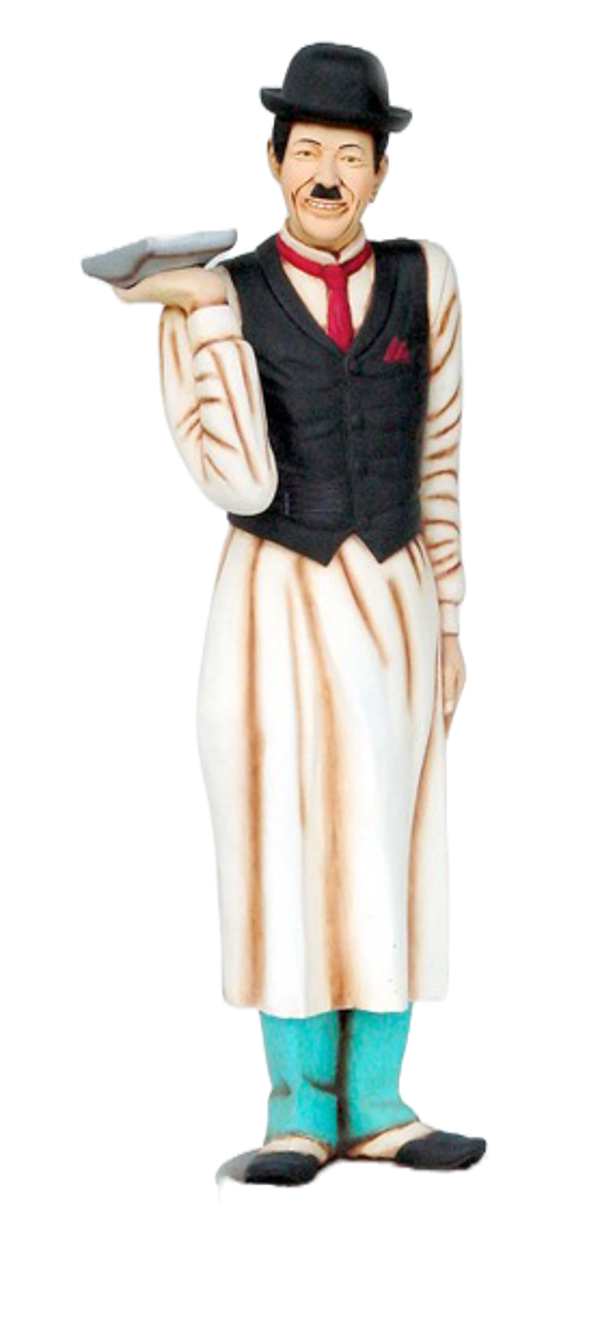 Horeca curiosa Charle Ceplin ober polyester résine 180 cm