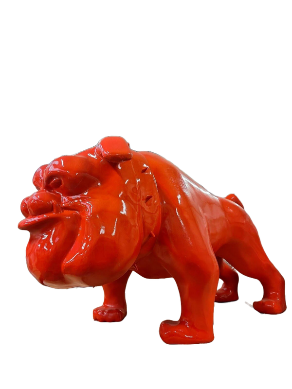 DHC84 Funny hond Engelse Buldog rood of zwart polyester résine 30 x 60 cm