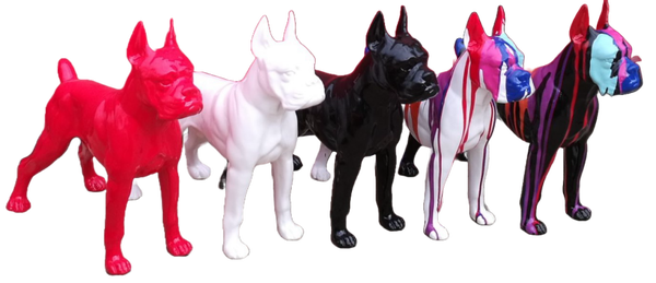 Art pop Hond France bulldog zwart of rood  polyester résine 50 cm