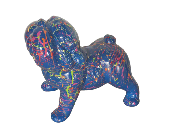 ART pop Engelse buldog hond staan splash multicolor 40 cm verp 2