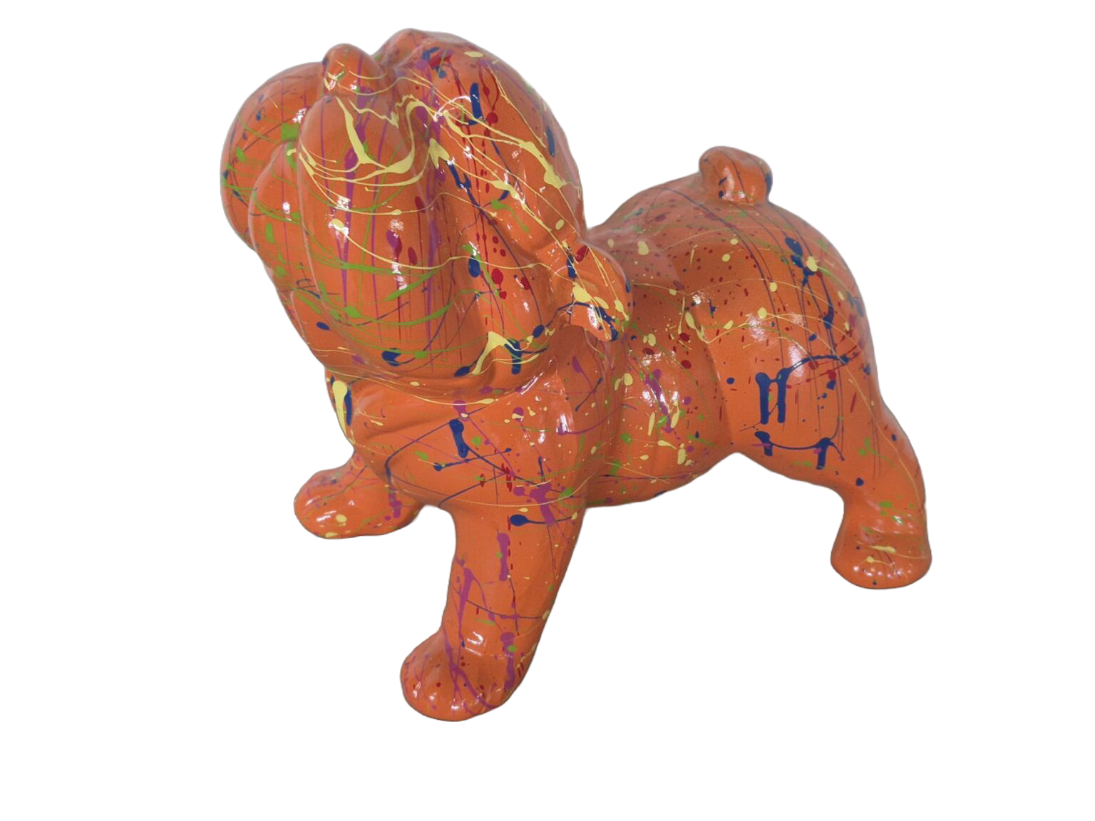 Engelse buldog hond staan splash multicolor 40 cm verp 2