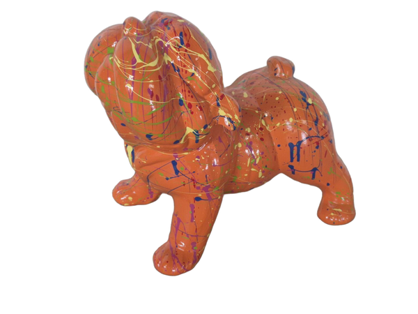 ART pop Engelse buldog hond staan splash multicolor40 cm verp 2