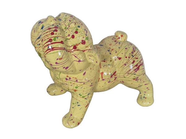 ART pop Engelse buldog hond  staan splash multicolor  40 cm verp 2