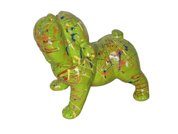 ART pop Engelse buldog hond staan splash multicolor 40 cm verp 2