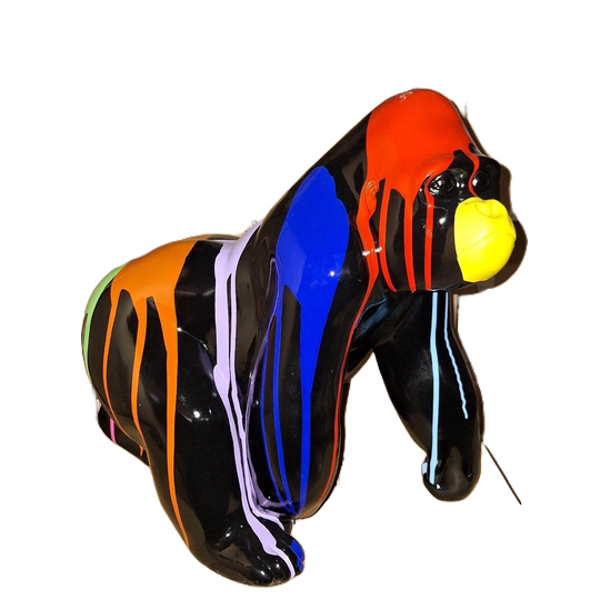 ART pop gorilla AAP .LOPEND  zwart multicolor 45 CM