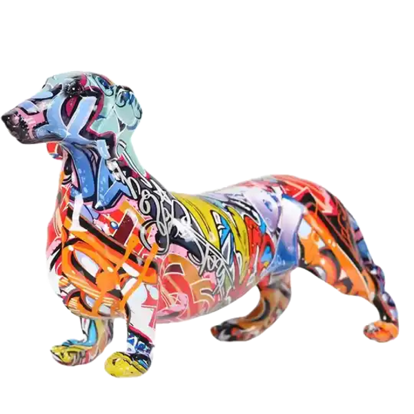 graffiti pop art Teckel Hond  21 x 31 x  12cm