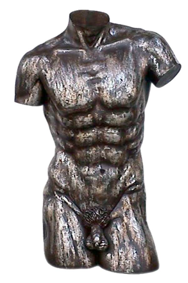 Torso Burste man antiek zilver 95 cm
