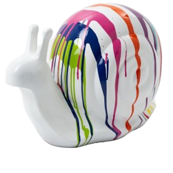 DS40 Polyester résine Slak met huis wit multicolor 40 cm