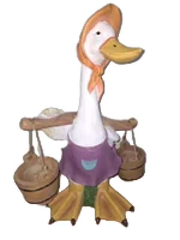 Funny gans met hoed en 2 emmers 62 cm