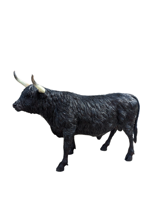 Highlander koe staand laminaat zwart 177 x  62 x 127 cm