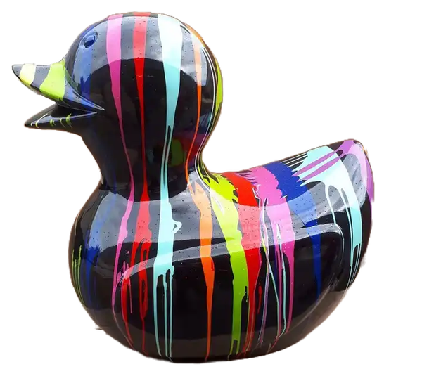 ART pop Badeend zwart multicolor drop 60 cm