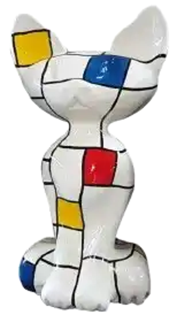 ART pop kat Égypte design multicolore mondriaan  polyester résine 110 cm
