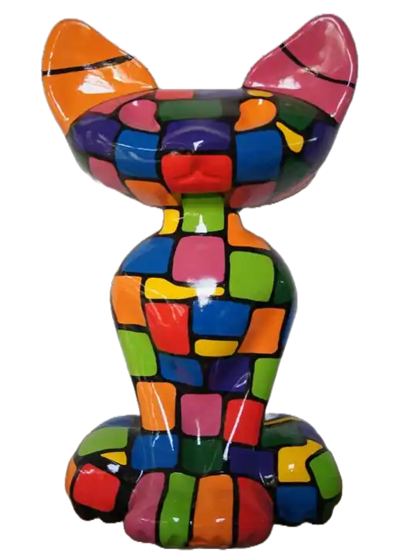 ART pop kat Égypte design multicolore blok polyester résine 110 cm