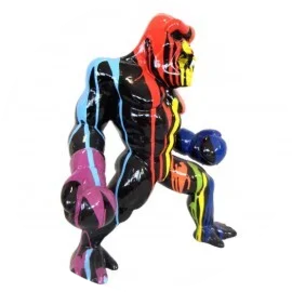 Aap King Kong boxer wit of zwart multicolor 50cm