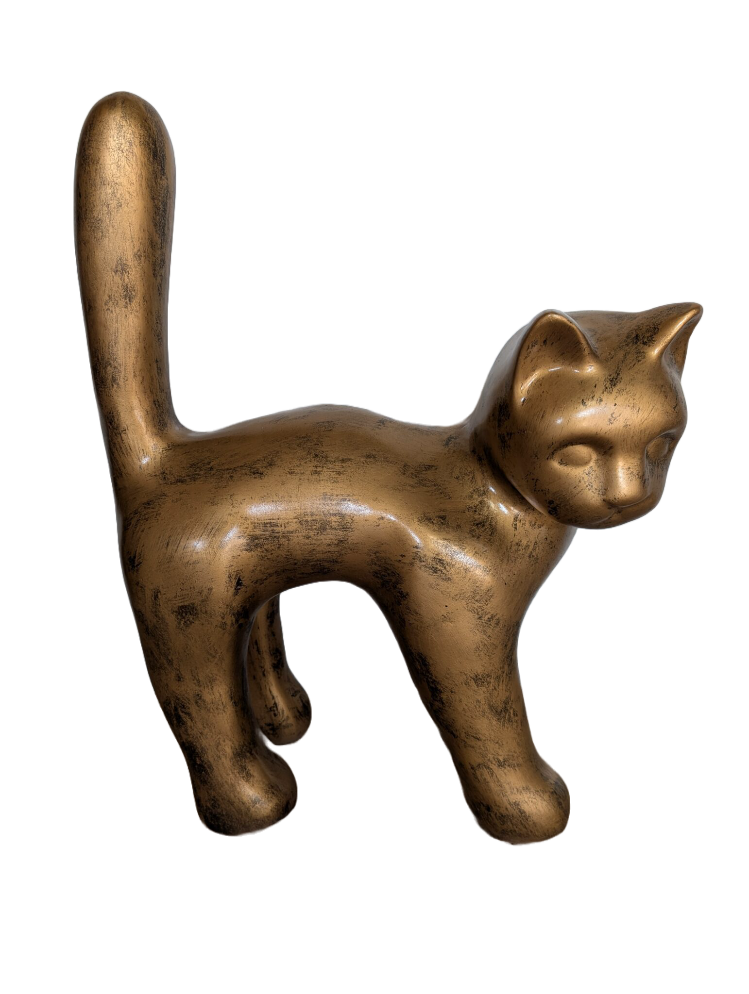 Parijse kat wit met staart in de lucht 65cm
