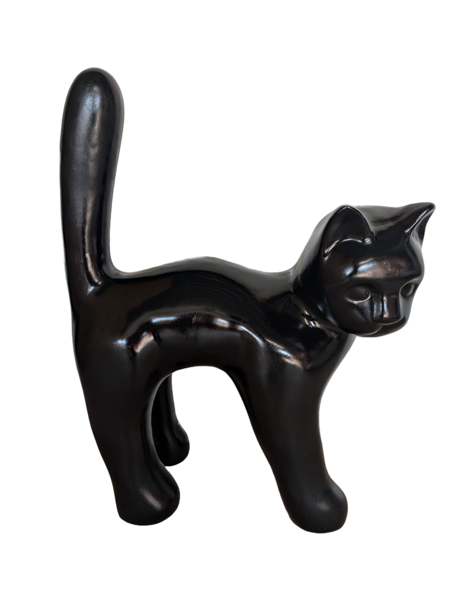 Parijse kat wit met staart in de lucht  65cm