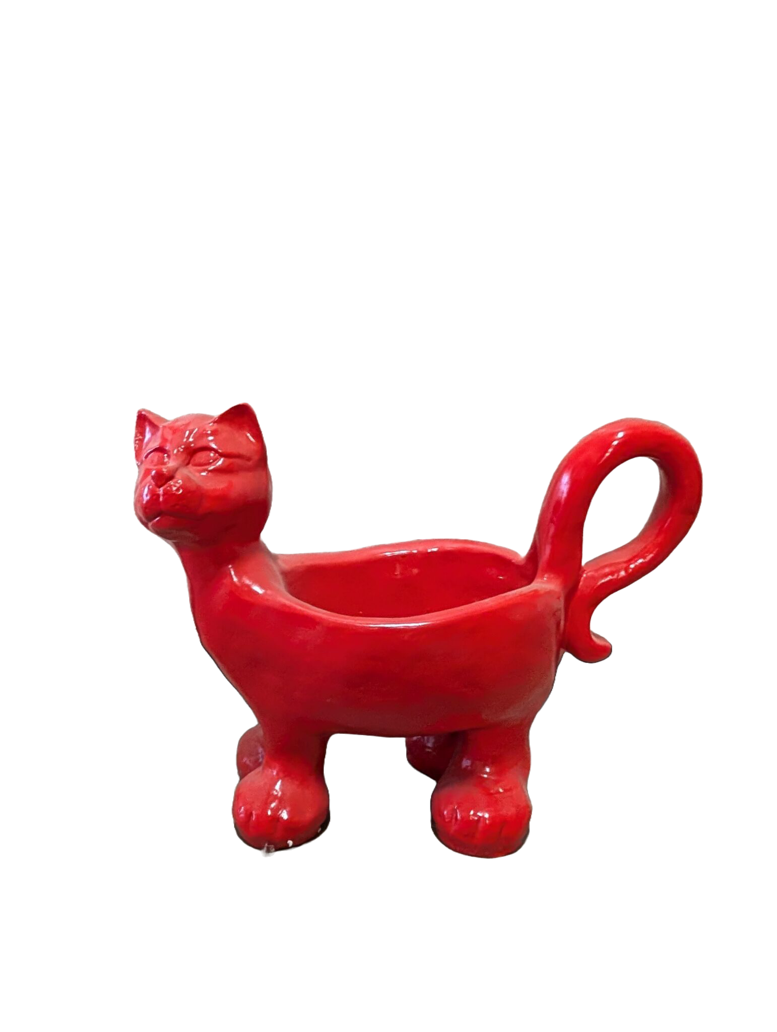 Kat bloembak polyester résine 45 cm