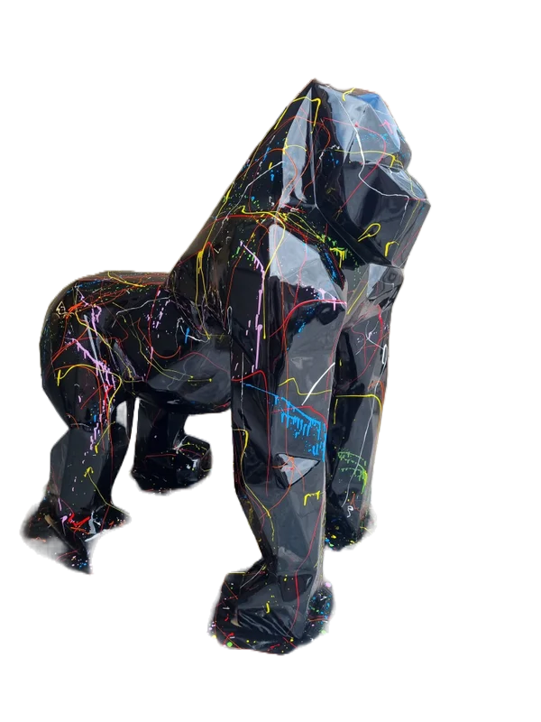 ART pop gorilla aap zwart splash 130 x 100 x 85 cm