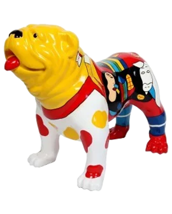 Az206d Hond Engelse bulldog  multiDécor polyester résine 60 x 90 cm