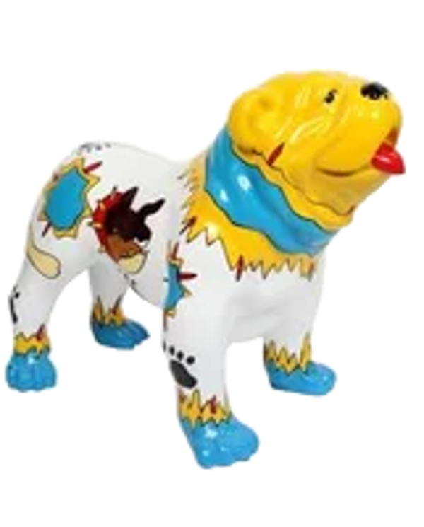 ART pop Hond Engelse bulldog ass multiDécor polyester résine 70 x 90 cm