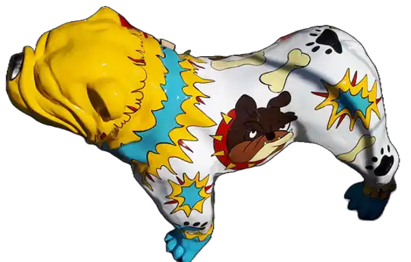 Az206b Hond Engelse bulldog  multiDécor polyester résine 60 x 90 cm