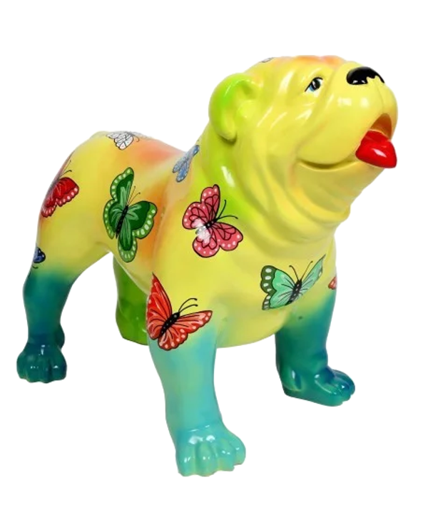 ART pop Hond Engelse bulldog  multiDécor polyester résine 60 x 90 cm