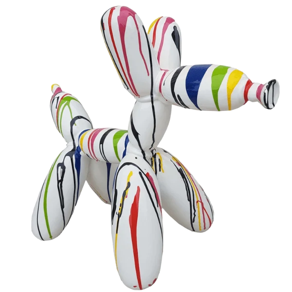 ART pop  Ballon  hond zwart rood polyester résine 120 x 100 cm