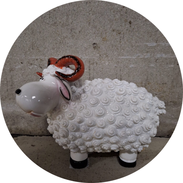 Funny Cartoon schaap corn staand polyester résine 44cm