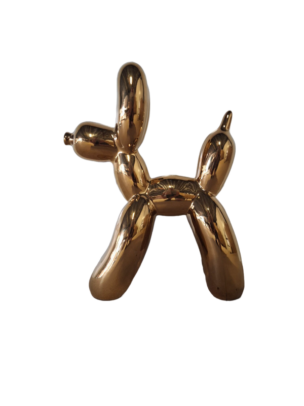 ART pop Ballon sculpture hond chroom goud 50 x 45 cm verp 2