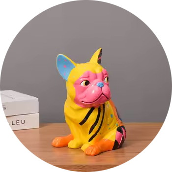 CARTOON FRANCE BULDOG HONDJE ZIT 20 CM VERP 8