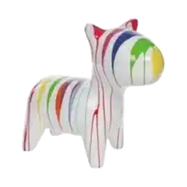 ART pop ballon hond wit of Zwart multicolore drop 80 cm