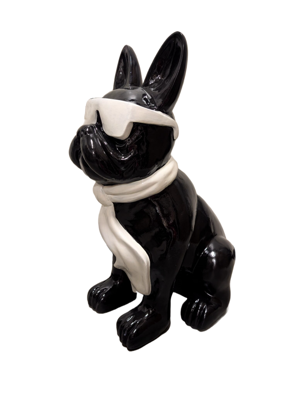 France buldog met das en bril kleur 45 cm VERP  4