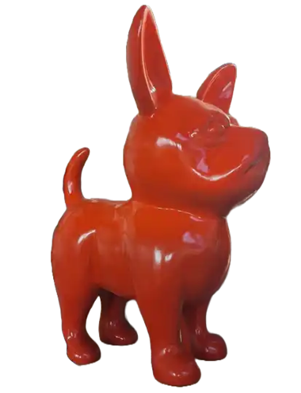 ART pop Hond chiwawa rood polyester résine 90 cm