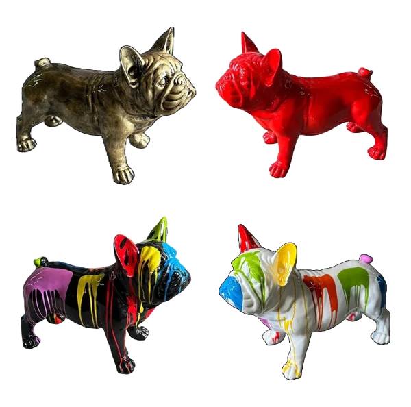 ART pop Mops hondje staand 25 x 30 cm