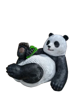 Panda ligend op zijn rug laminaat 105 x 85 x 71 cm