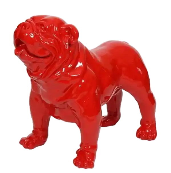 ART pop  Hond Engelse bulldog rood extra glad polyester résine 45 x 58 cm